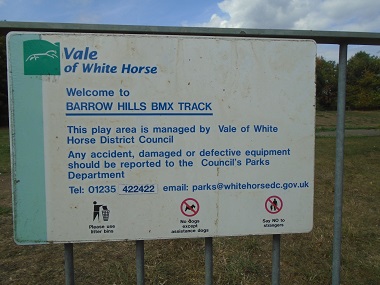 Sign for BMX track