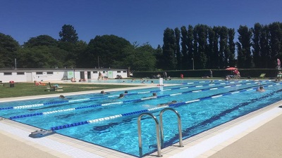 General view of the outdoor pool