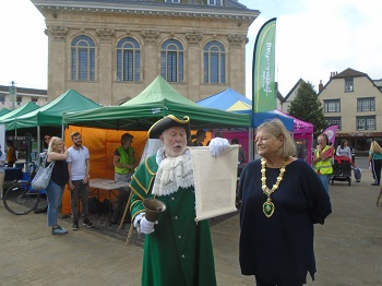 Mayor with the Town Crier opening the event
